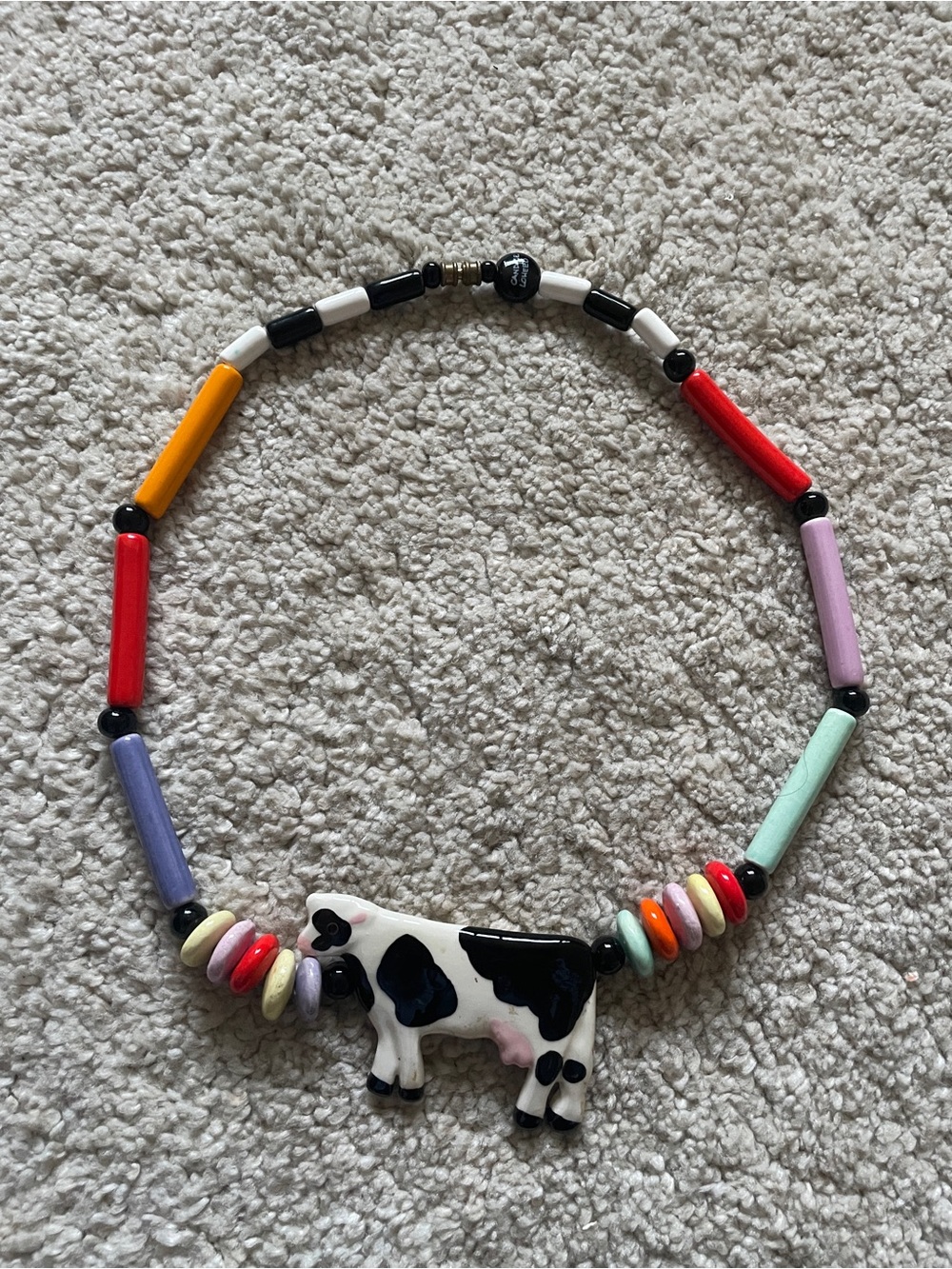 Ruby Z Candace Loheed ceramic cow necklace